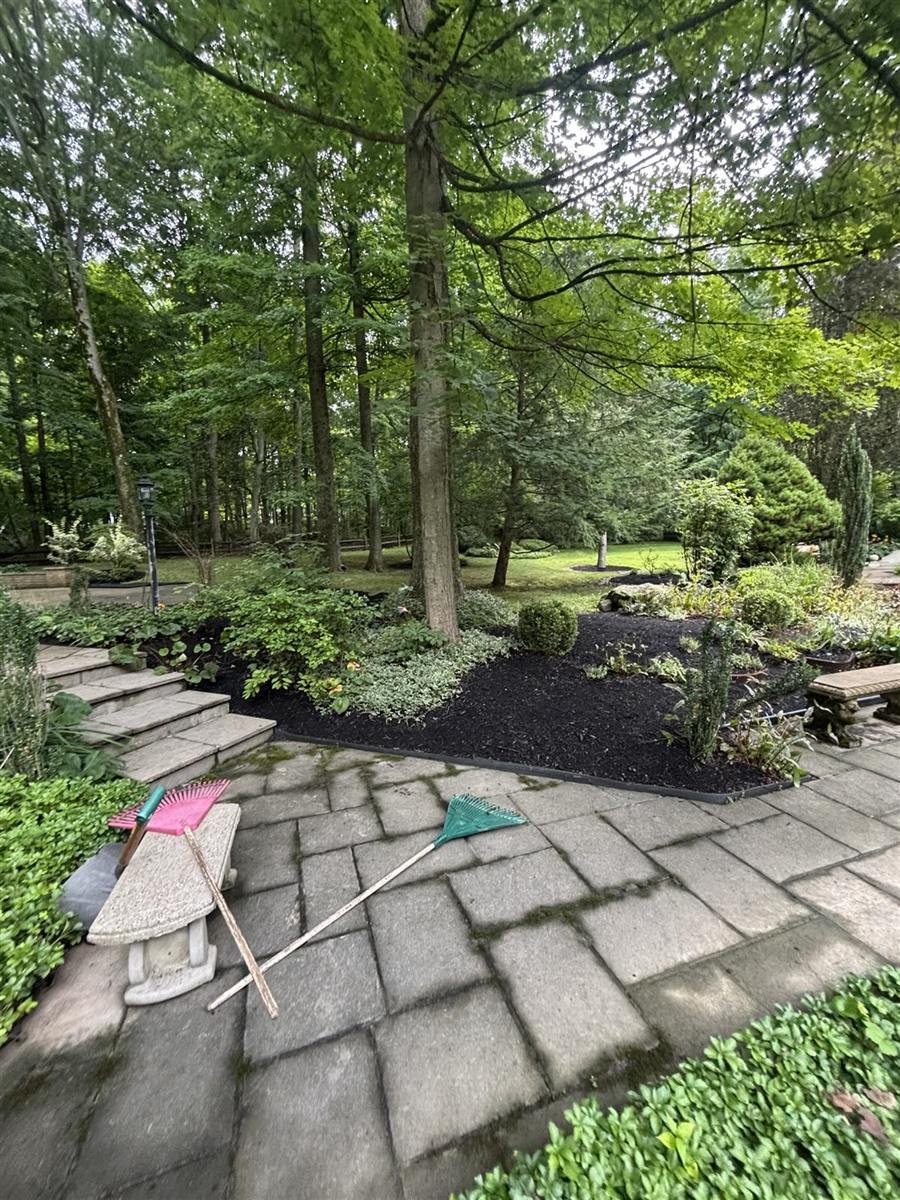 After: the same beds cleared, fresh and edged